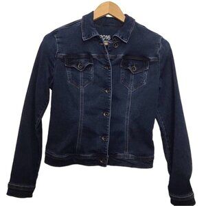 𝅺parasuco 2016 stretchy jeans denim jacket blue casual Streetwear coat small